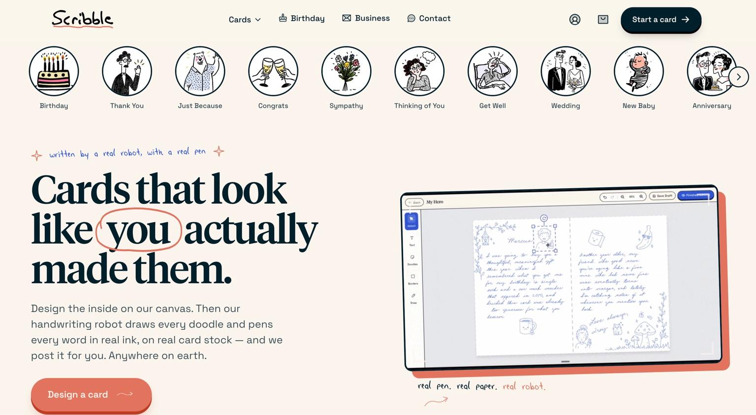 Scribble homepage