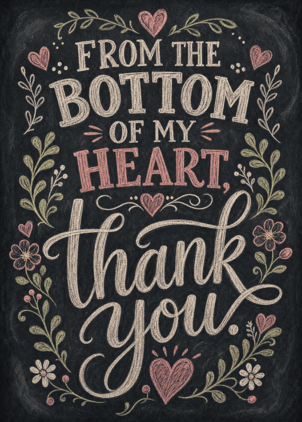 Chalkboard Heart Thank You