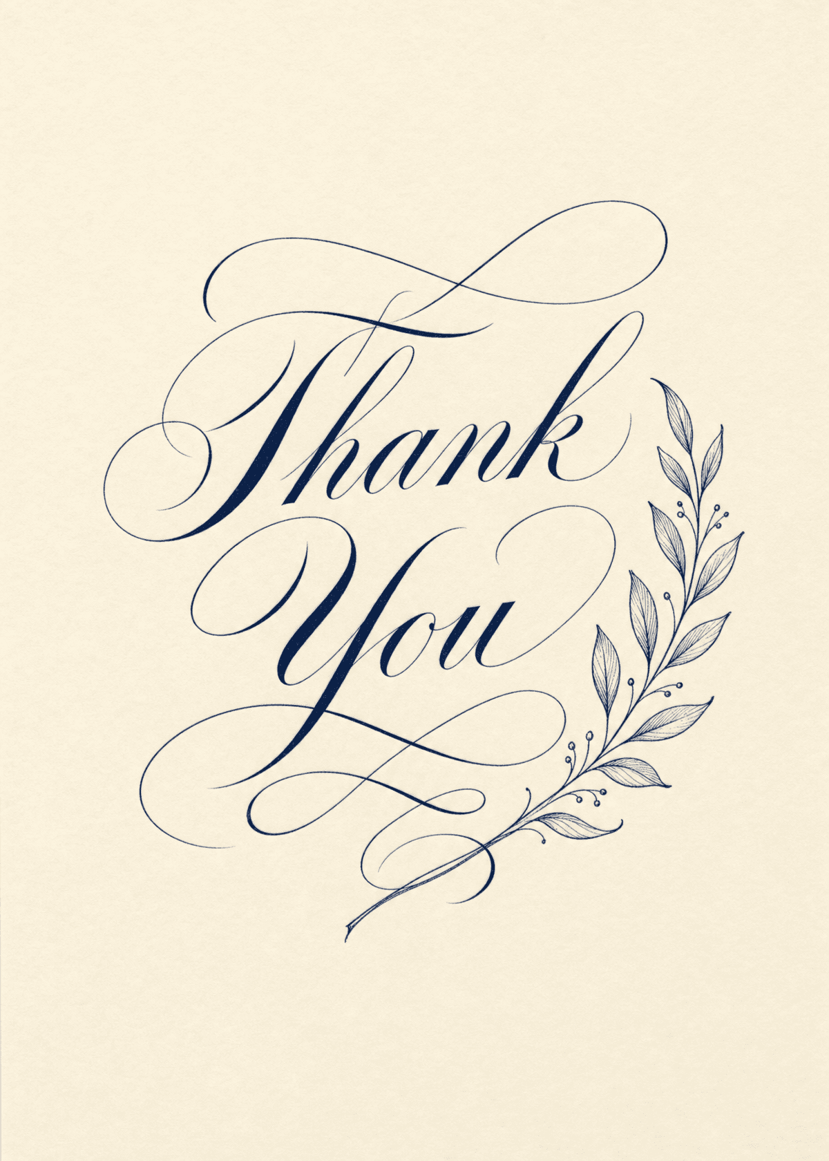 Copperplate Thank You Card