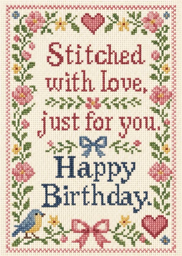 Cross-Stitch Sampler Birthday