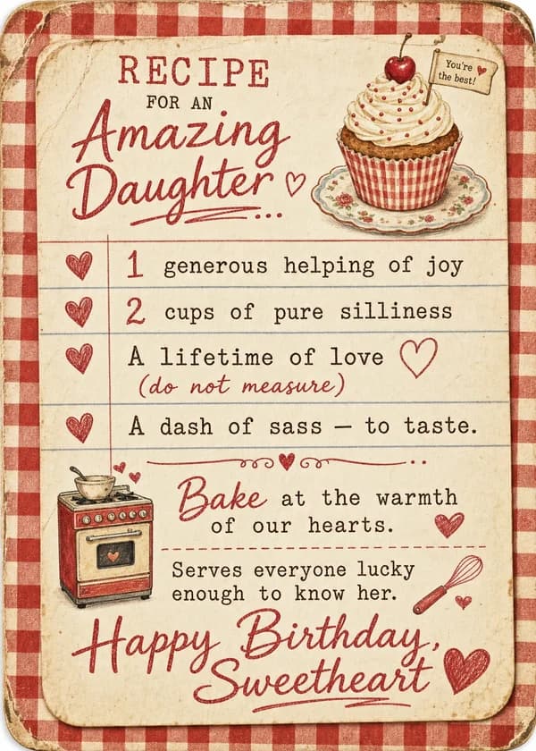 Recipe for a Daughter Birthday