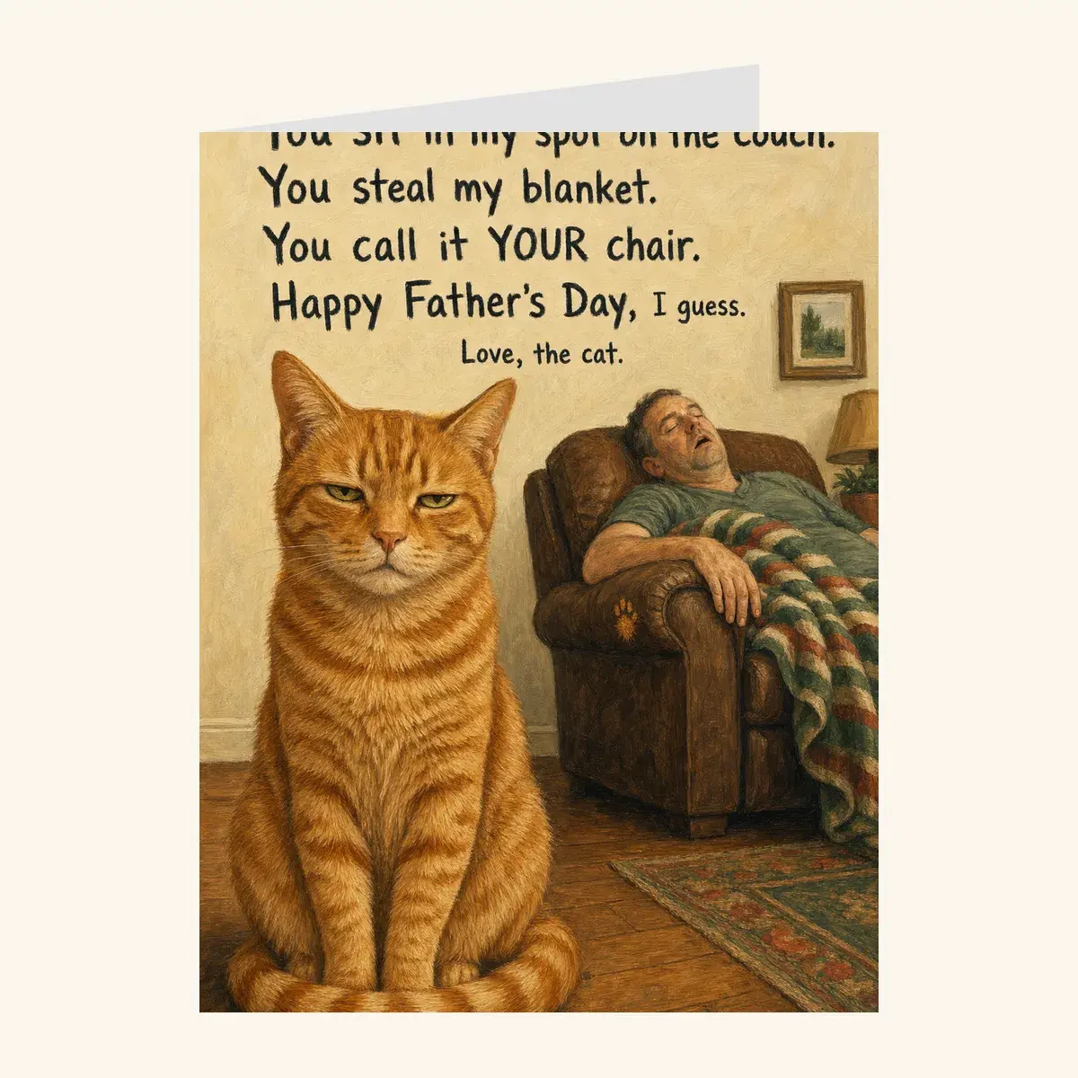 Aggrieved Cat Father's Day — father's day card