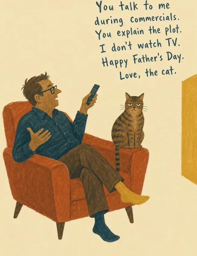 Cat Judges Dad's Commentary