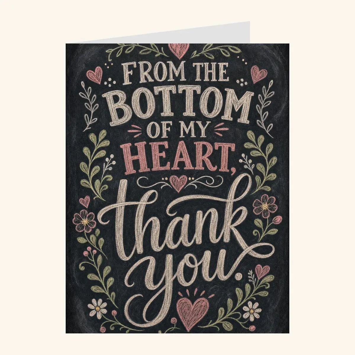 Chalkboard Heart Thank You — thank you card