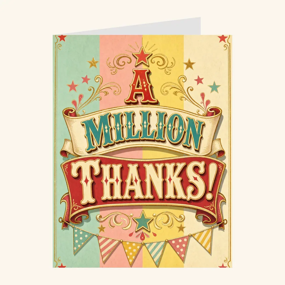 Circus Stripe Thank You — thank you card