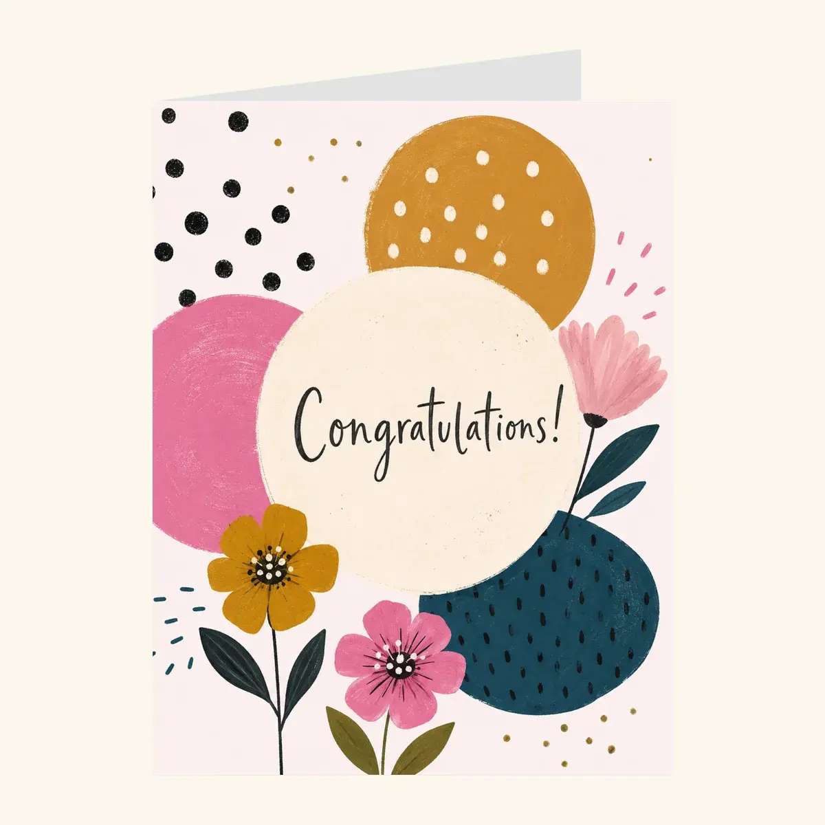 Confetti Blooms Congratulations — business card