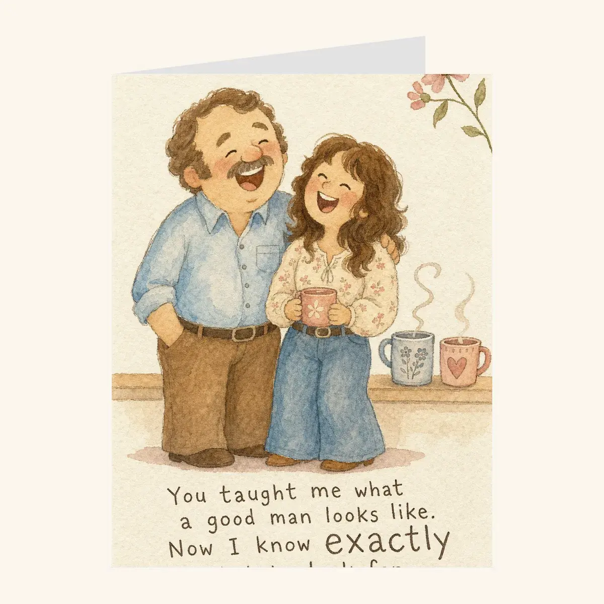 Dad & Daughter Kitchen Laugh — father's day card