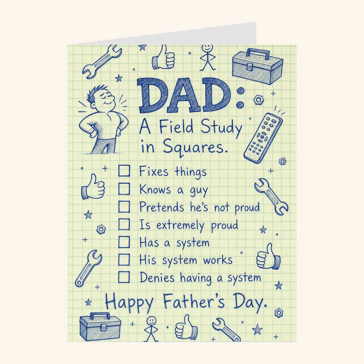 Field Study in Squares Dad — father's day card