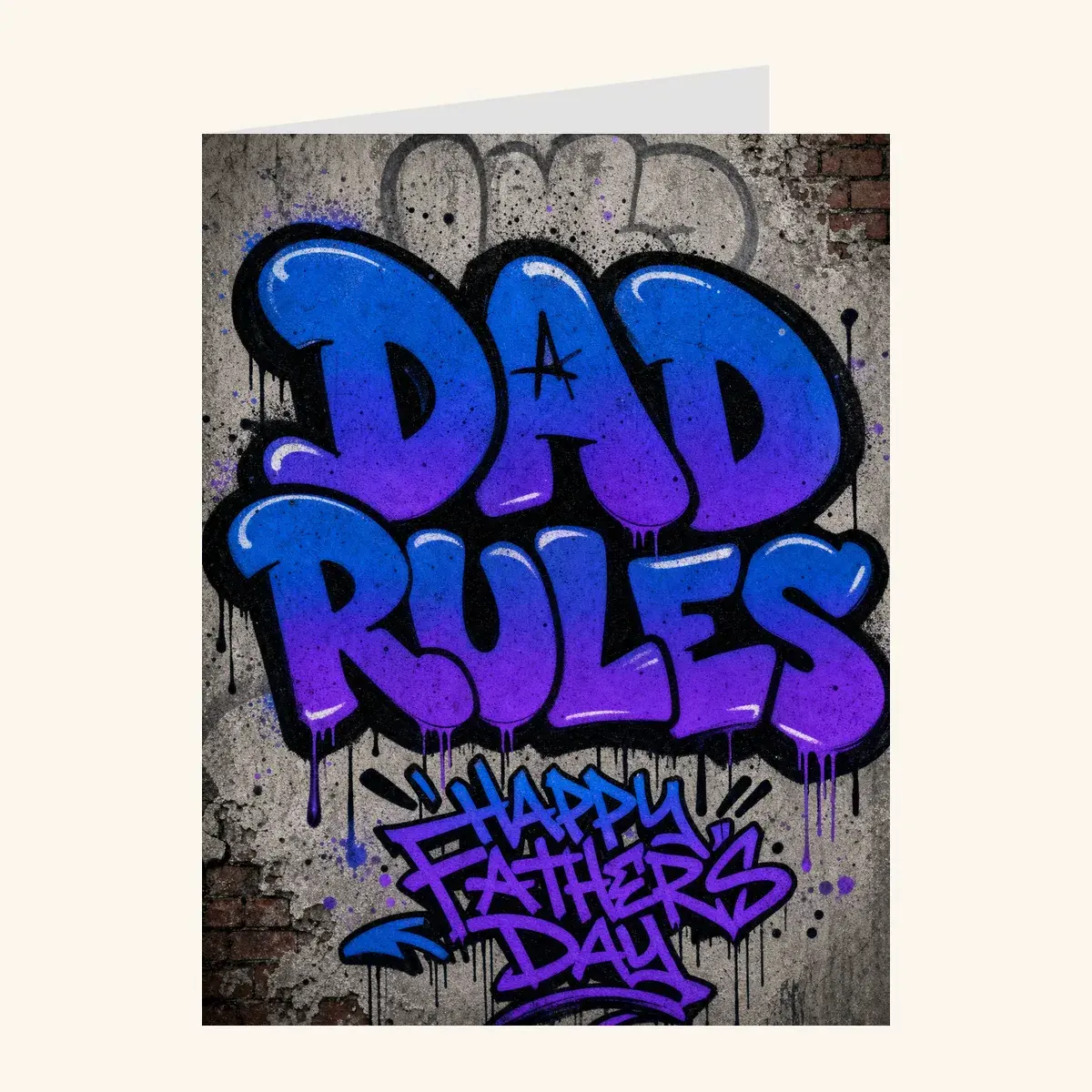 Dad Rules Graffiti Father's Day — father's day card