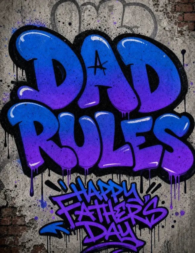 Dad Rules Graffiti Father's Day