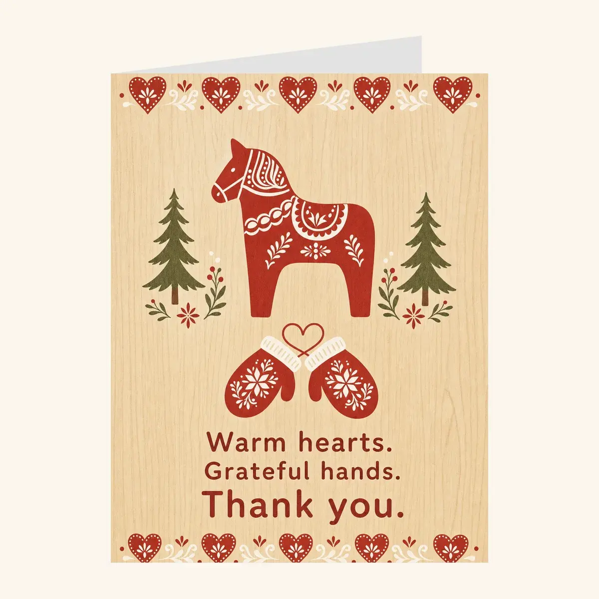 Dala Horse Thank You — thank you card