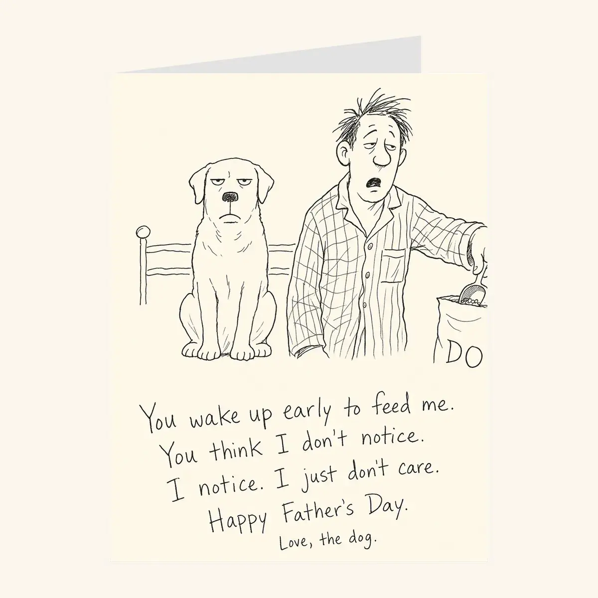 Deadpan Dog Father's Day — father's day card