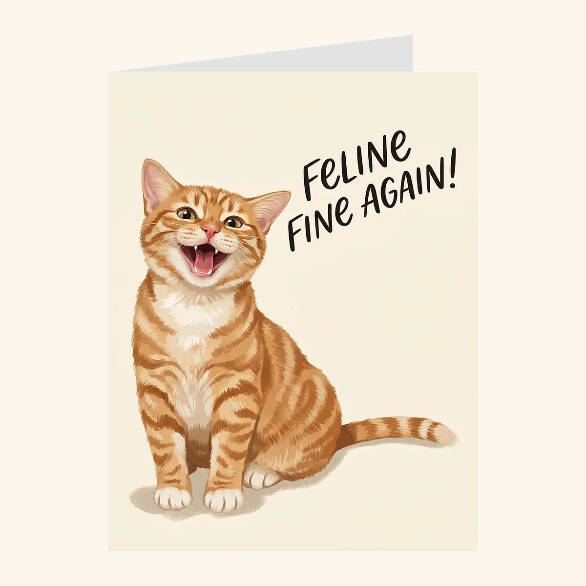 Feline Fine Again — get well card