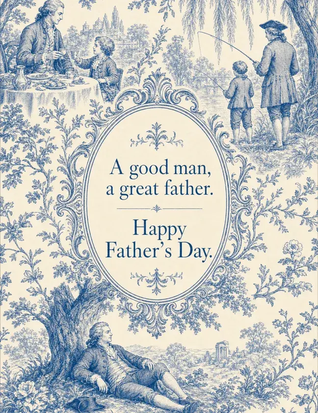 Toile Father's Day Card