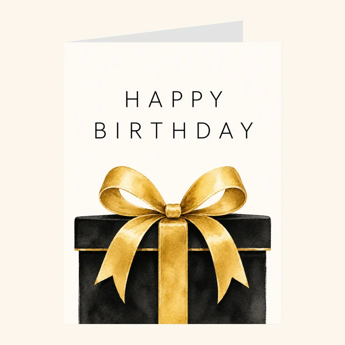 Gold Ribbon Gift Box — business card