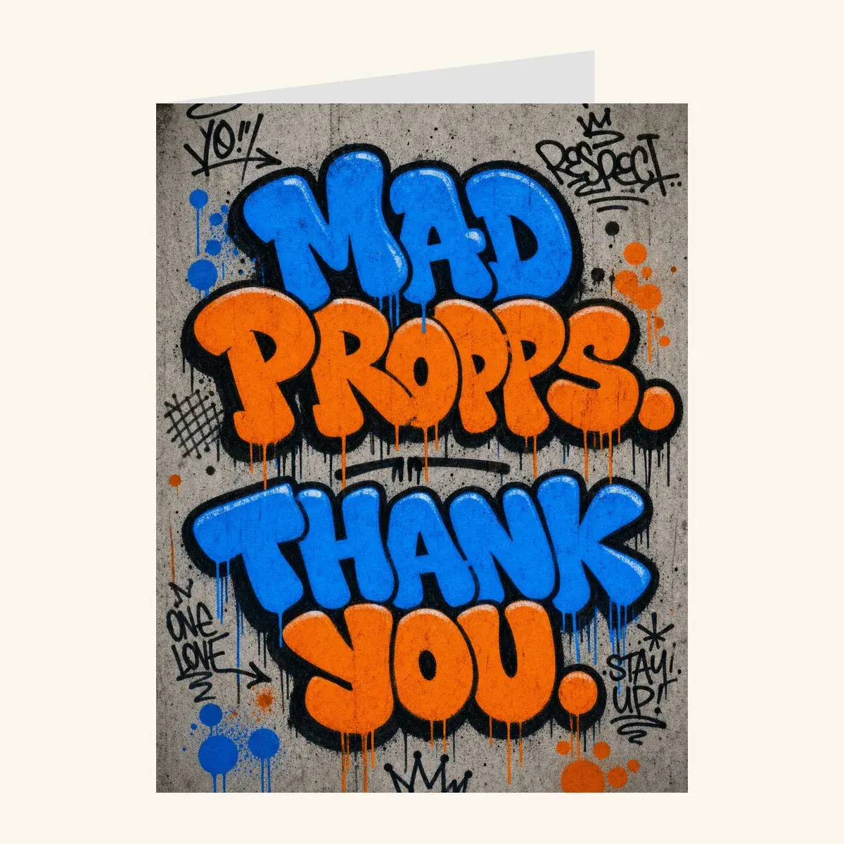 Mad Props Graffiti Thank You — thank you card