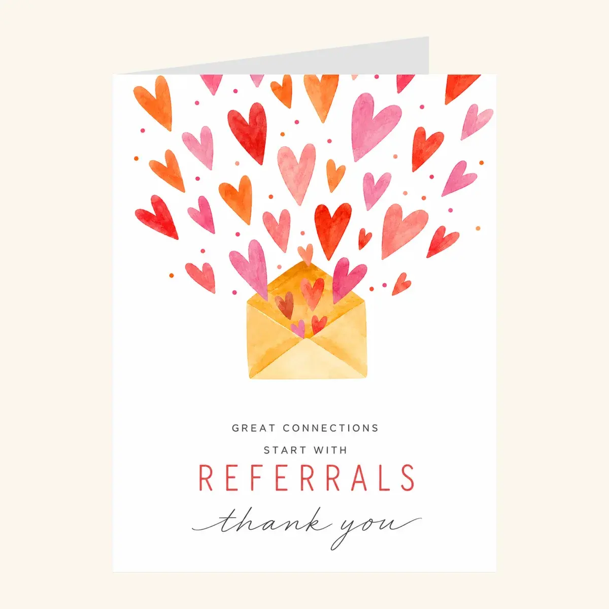 Hearts Envelope Referral — business card