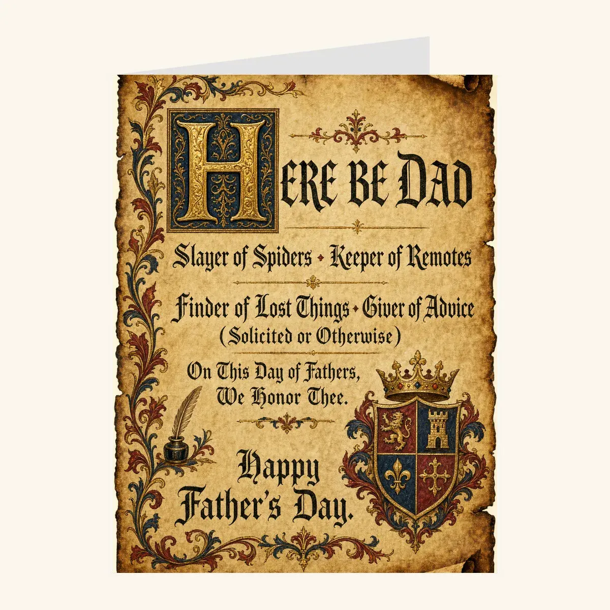 Medieval Scroll Father's Day — father's day card