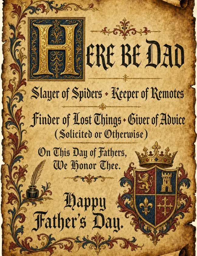 Medieval Scroll Father's Day