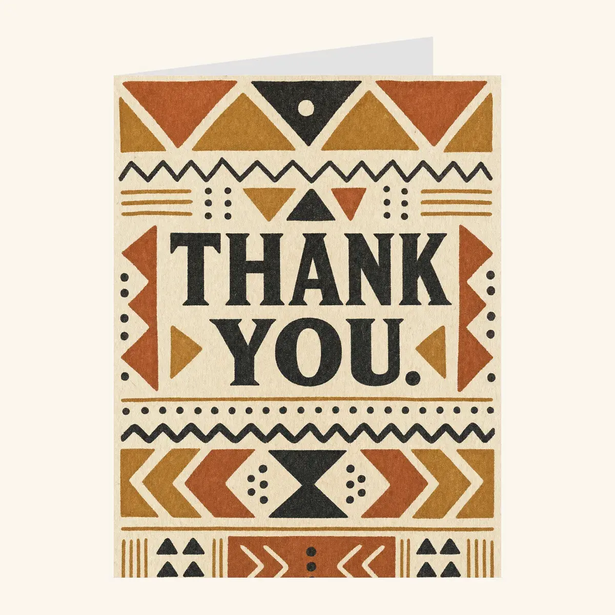 Mudcloth Geometric Thank You — thank you card