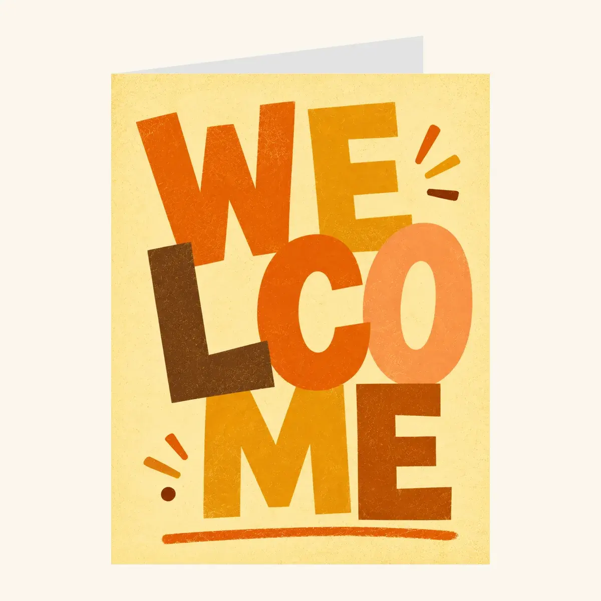 Retro Welcome Burst — business card