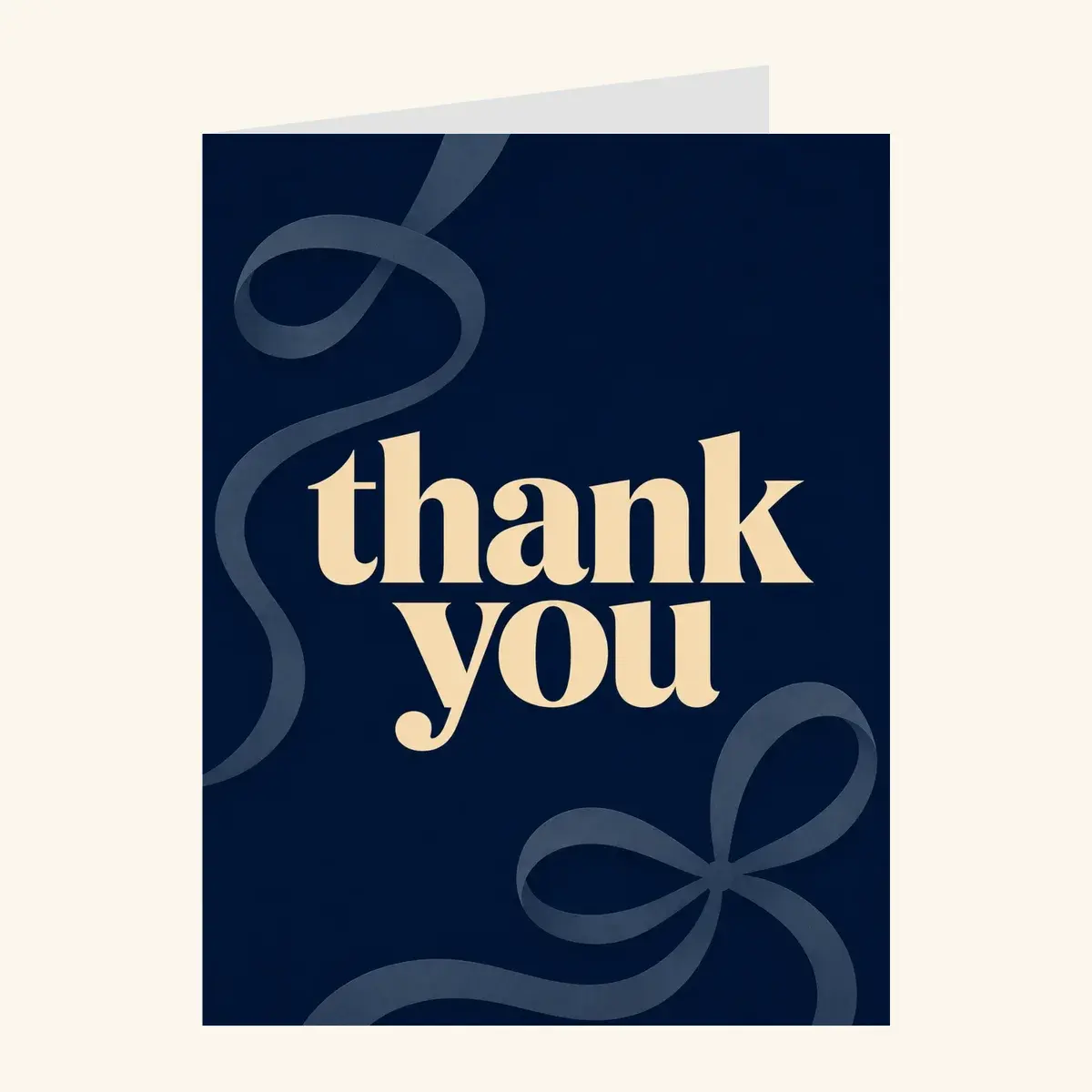 Ribbon Script Thank You — business card