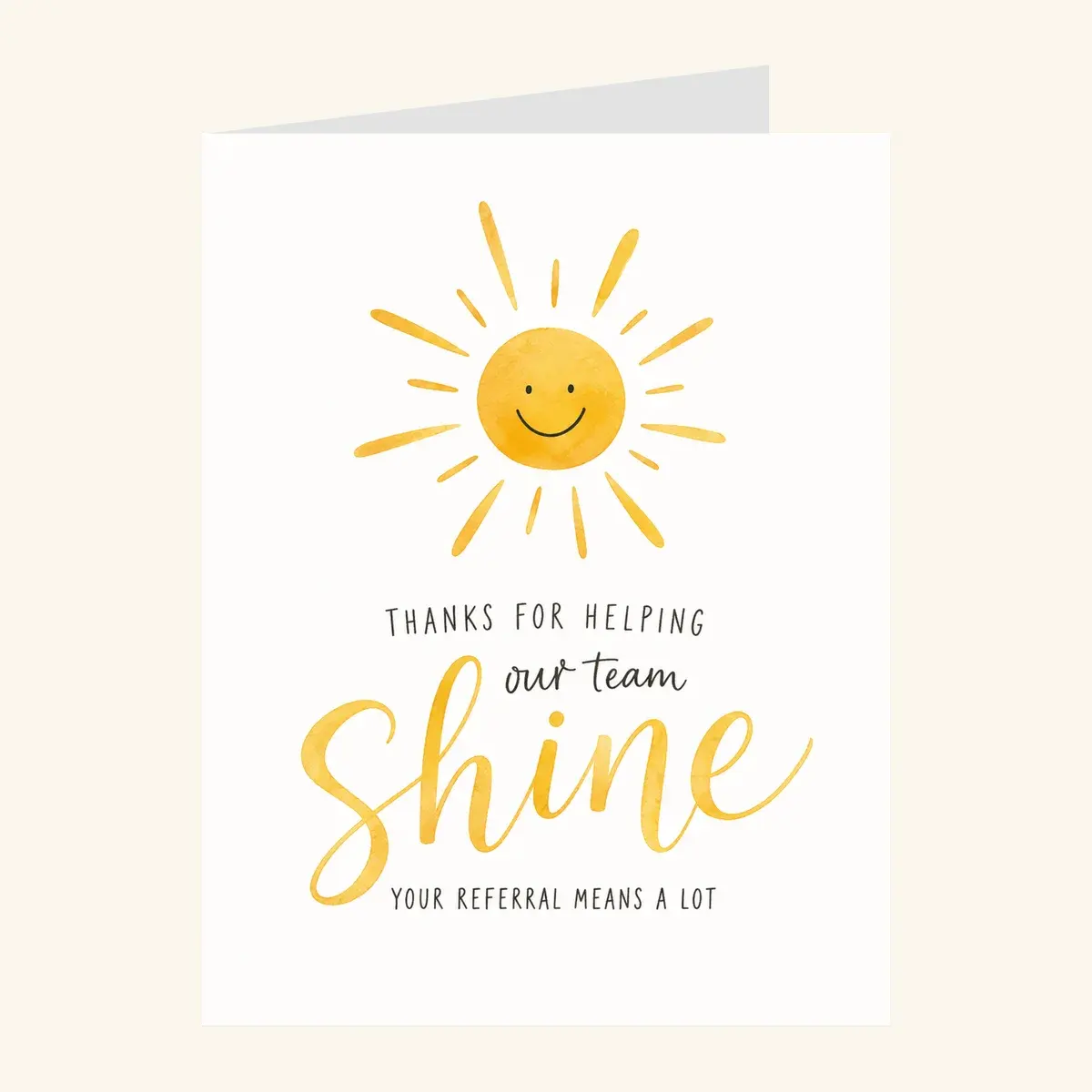Shining Referral Thanks — business card