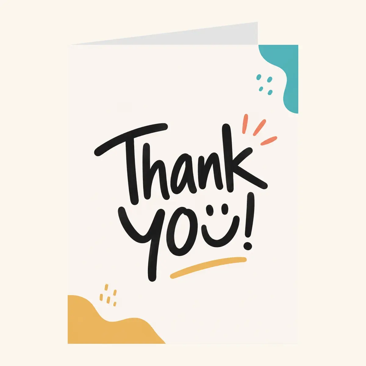 Smiley Handwritten Thanks — business card