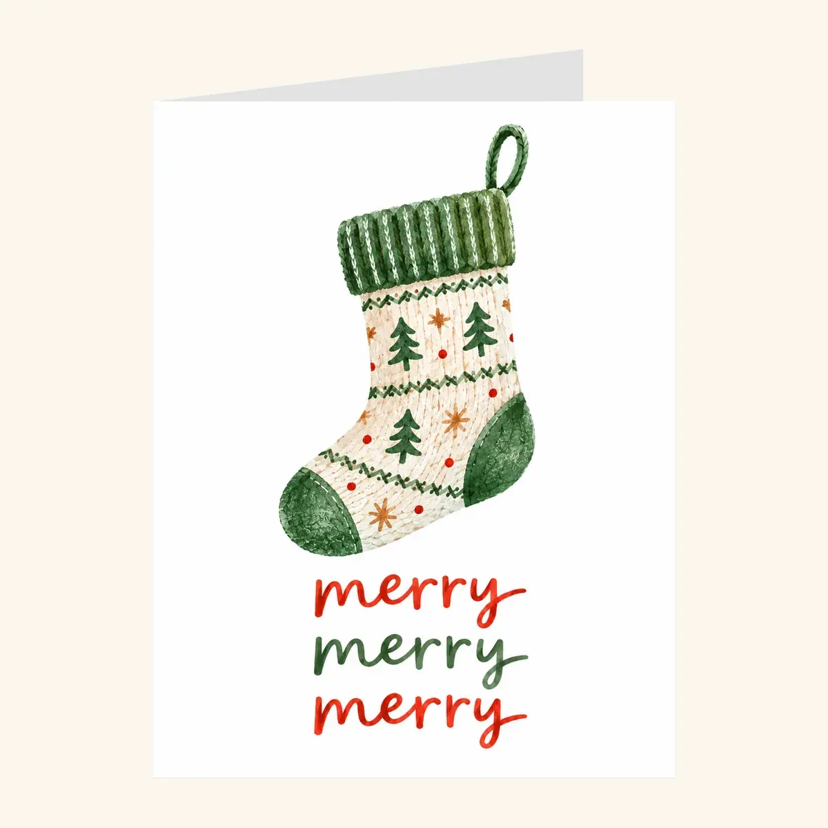 Stocking Trio Merry — business card