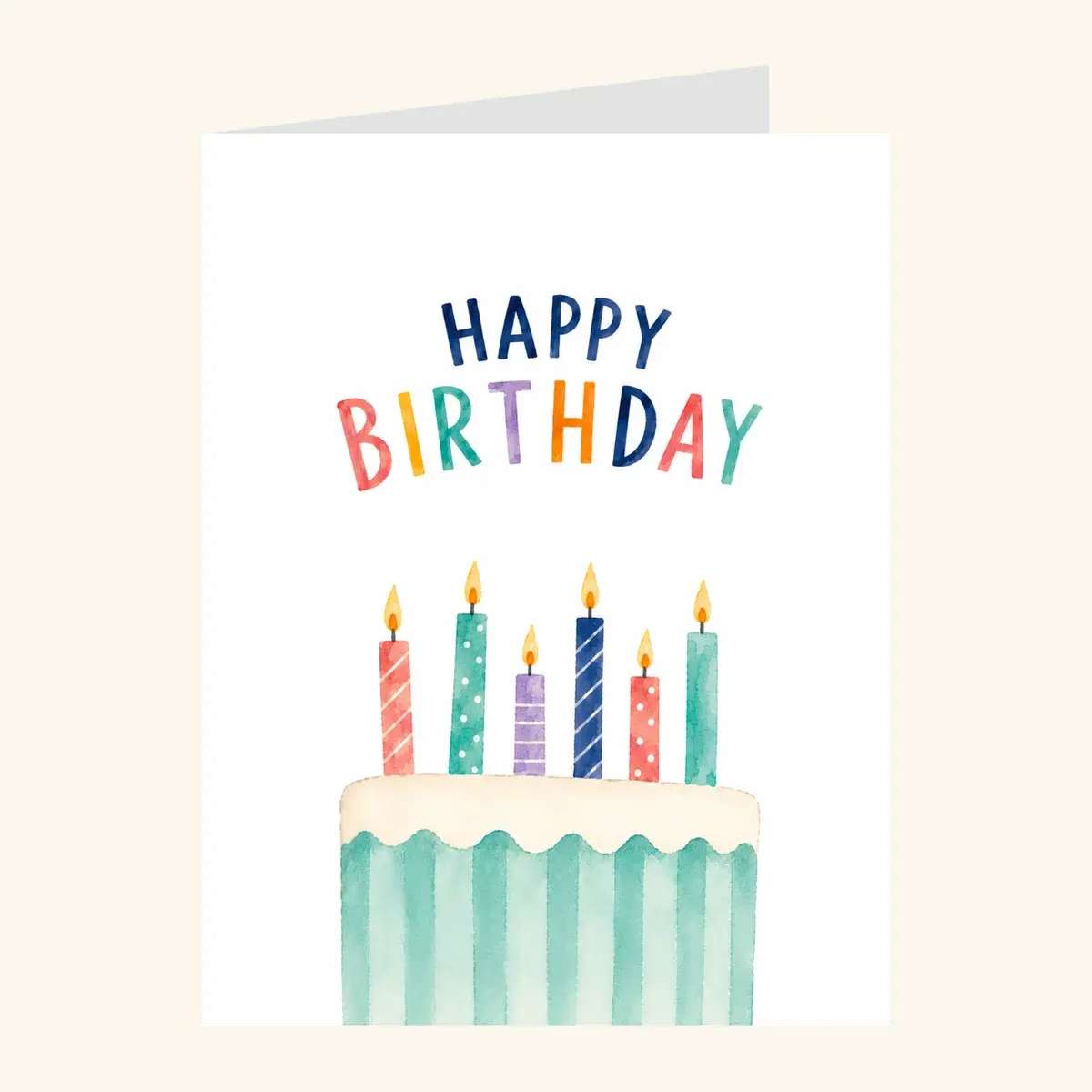 Striped Candles Birthday — business card