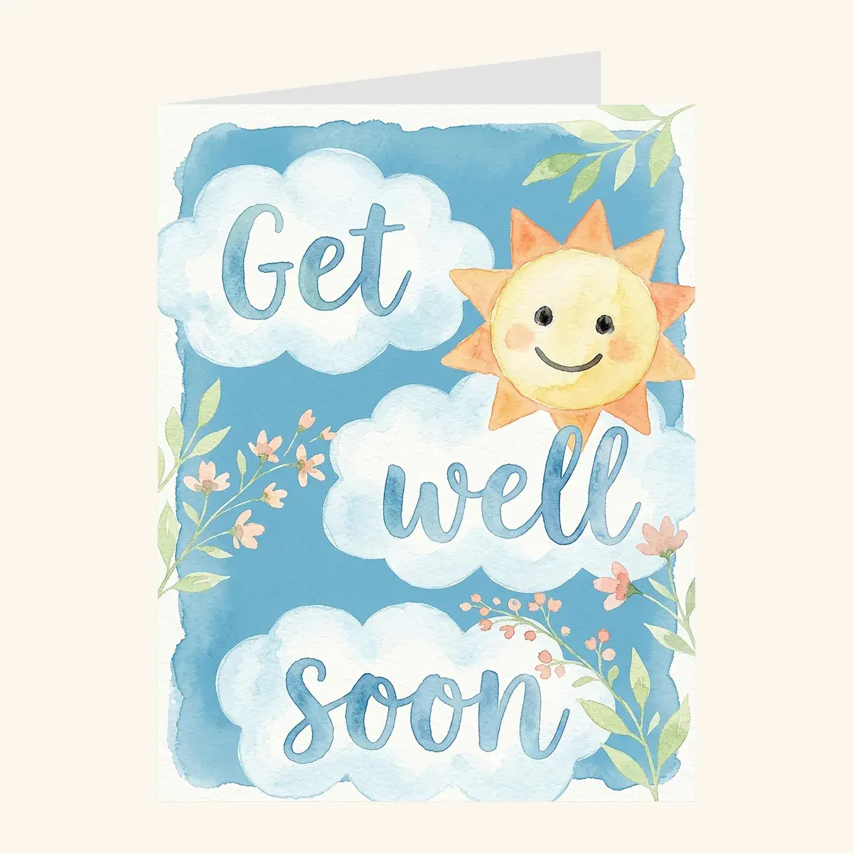 Sunny Get Well Clouds — get well card