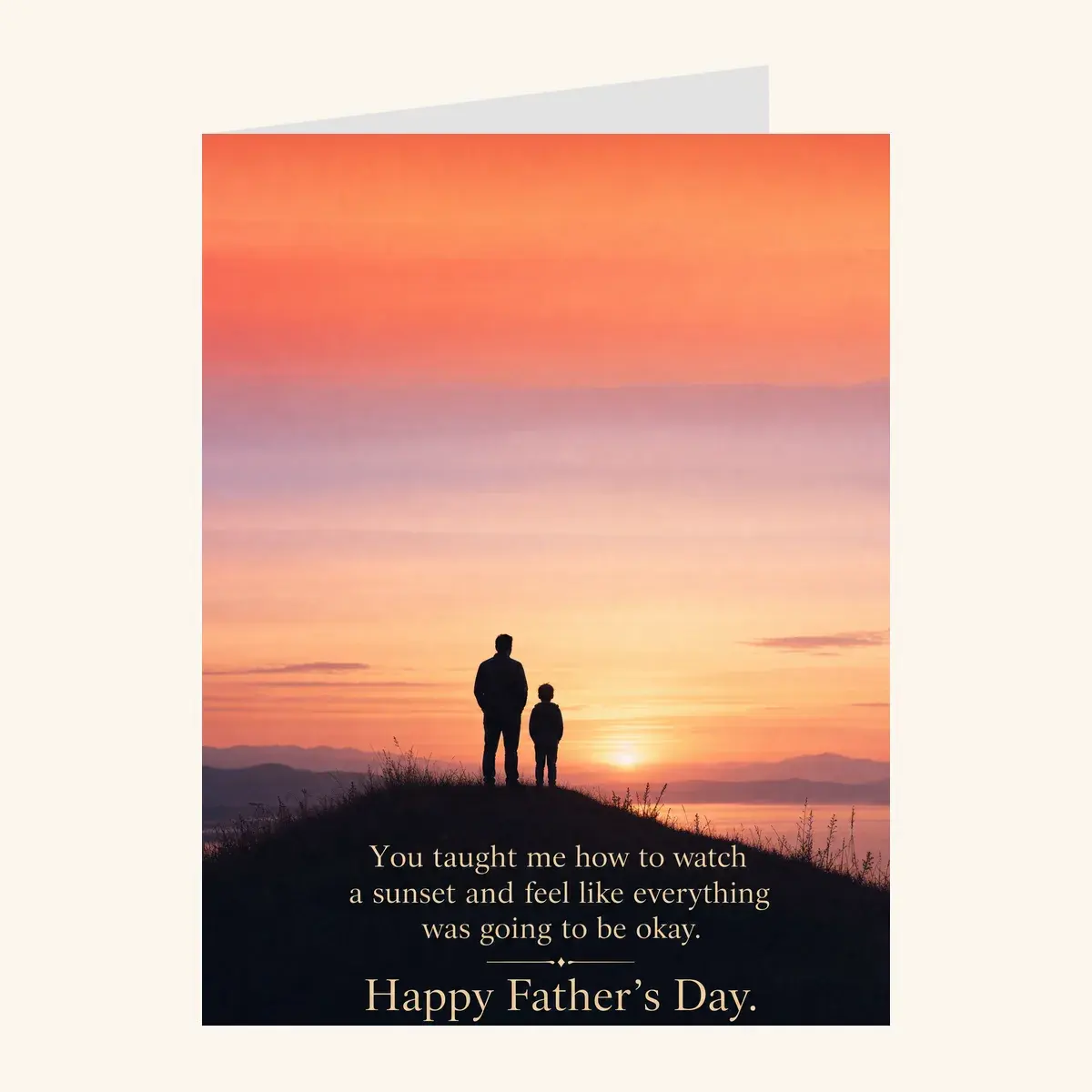 Sunset Silhouette Father's Day — father's day card