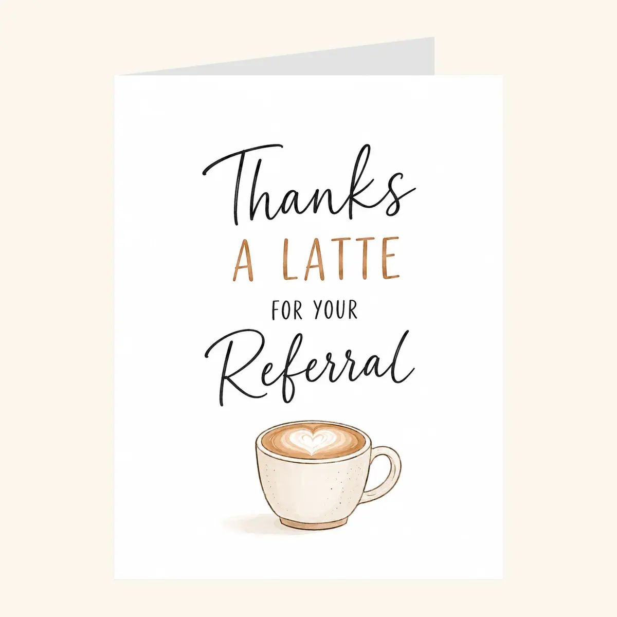 Thanks A Latte Referral — business card