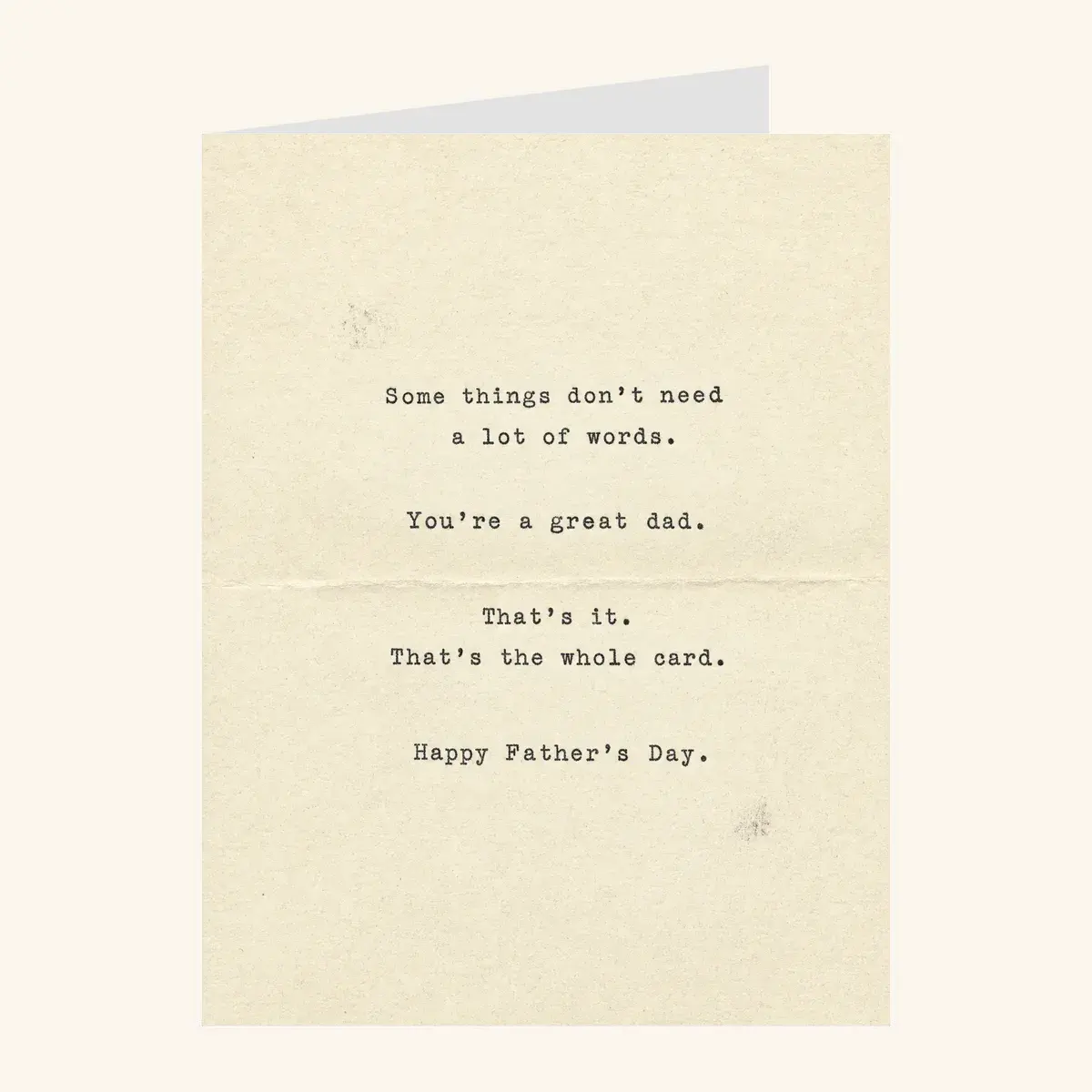 Typewriter Note Father's Day — father's day card