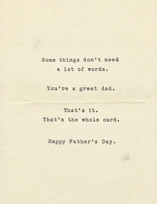 Typewriter Note Father's Day