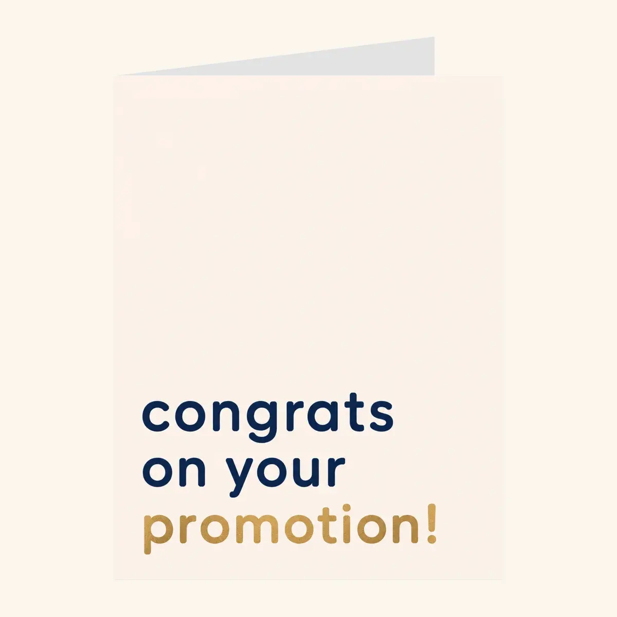 Typographic Congrats Promotion — business card