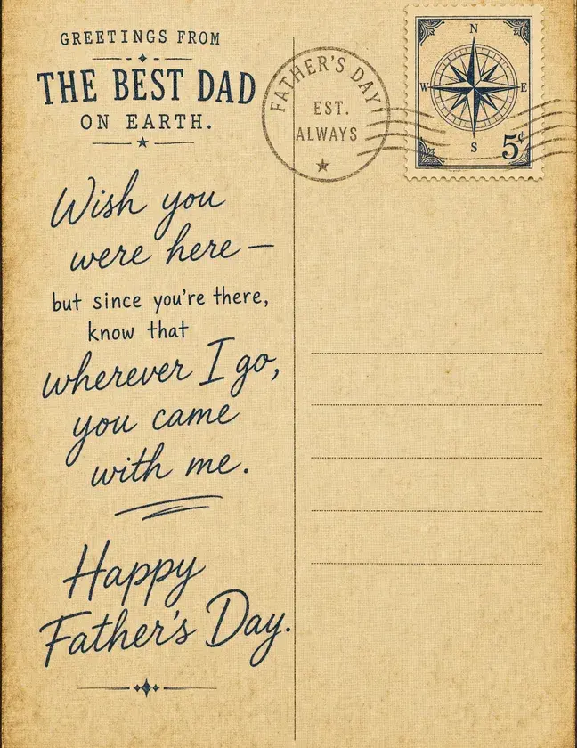 Vintage Postcard Father's Day