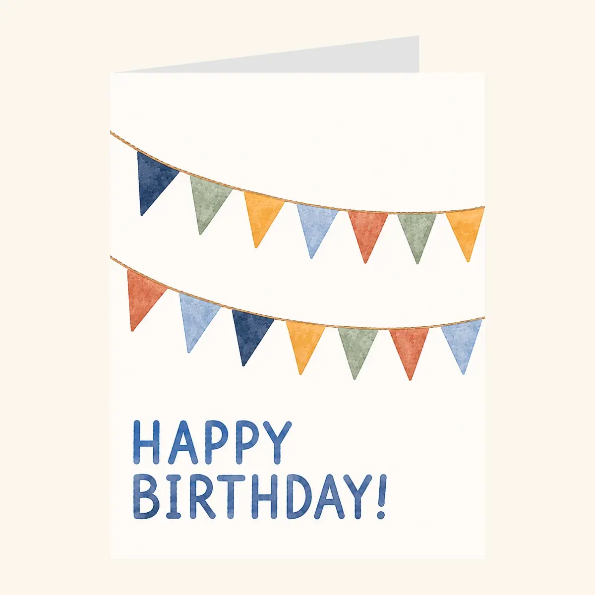 Watercolor Birthday Festive Flags — business card