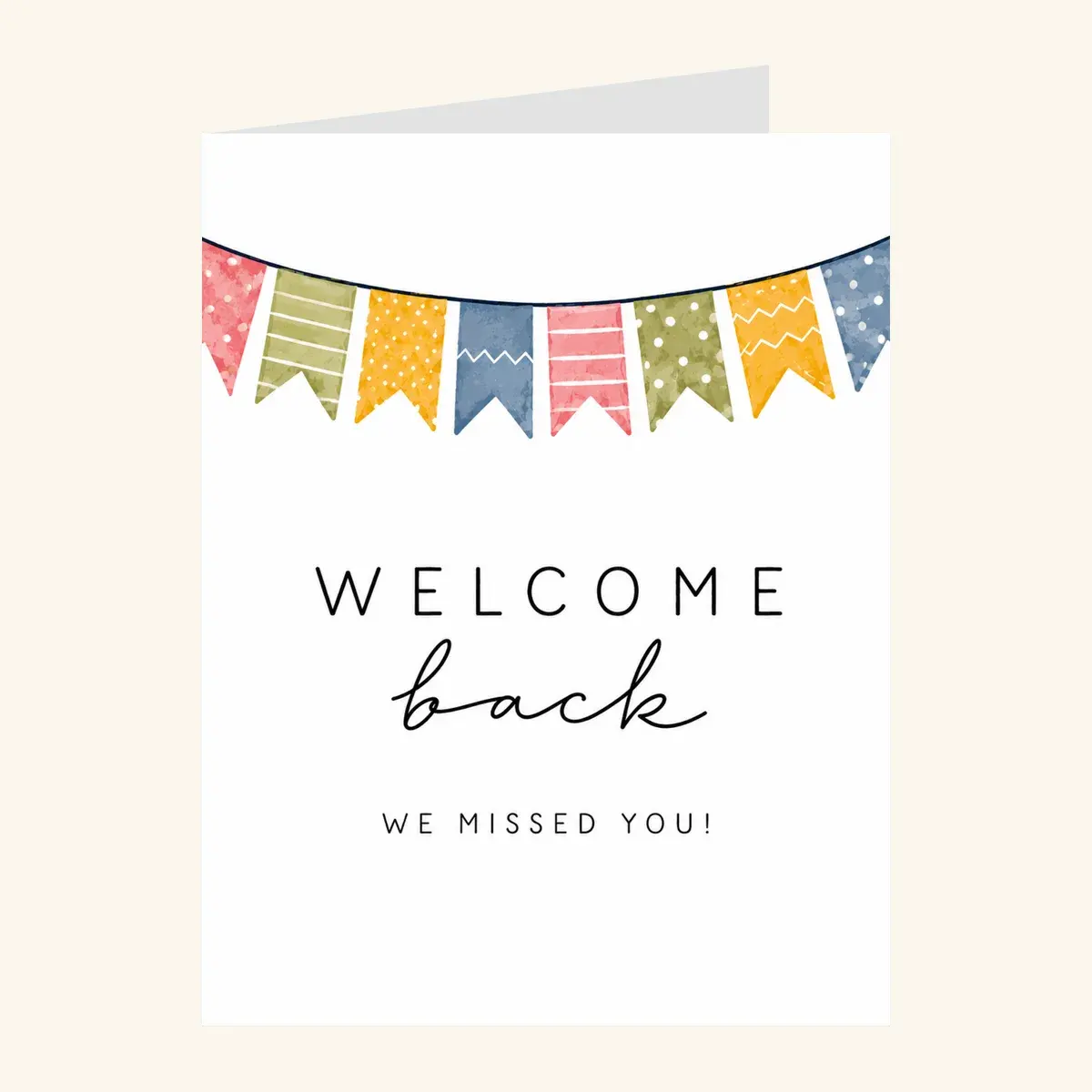 Welcome Back Bunting — business card