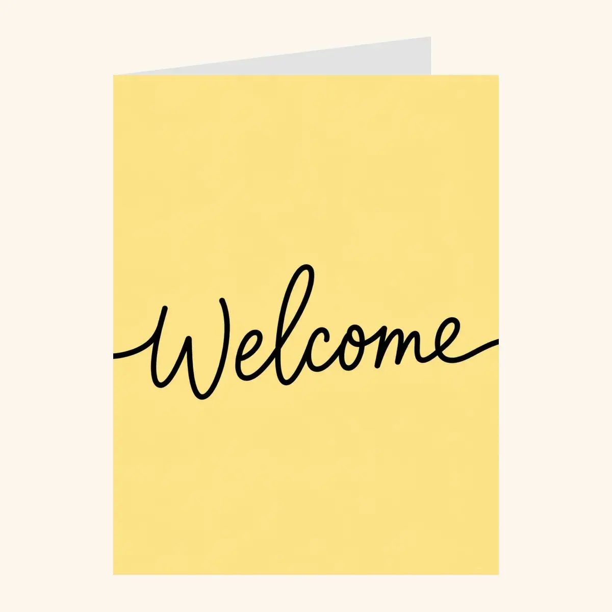 Yellow Script Welcome — business card