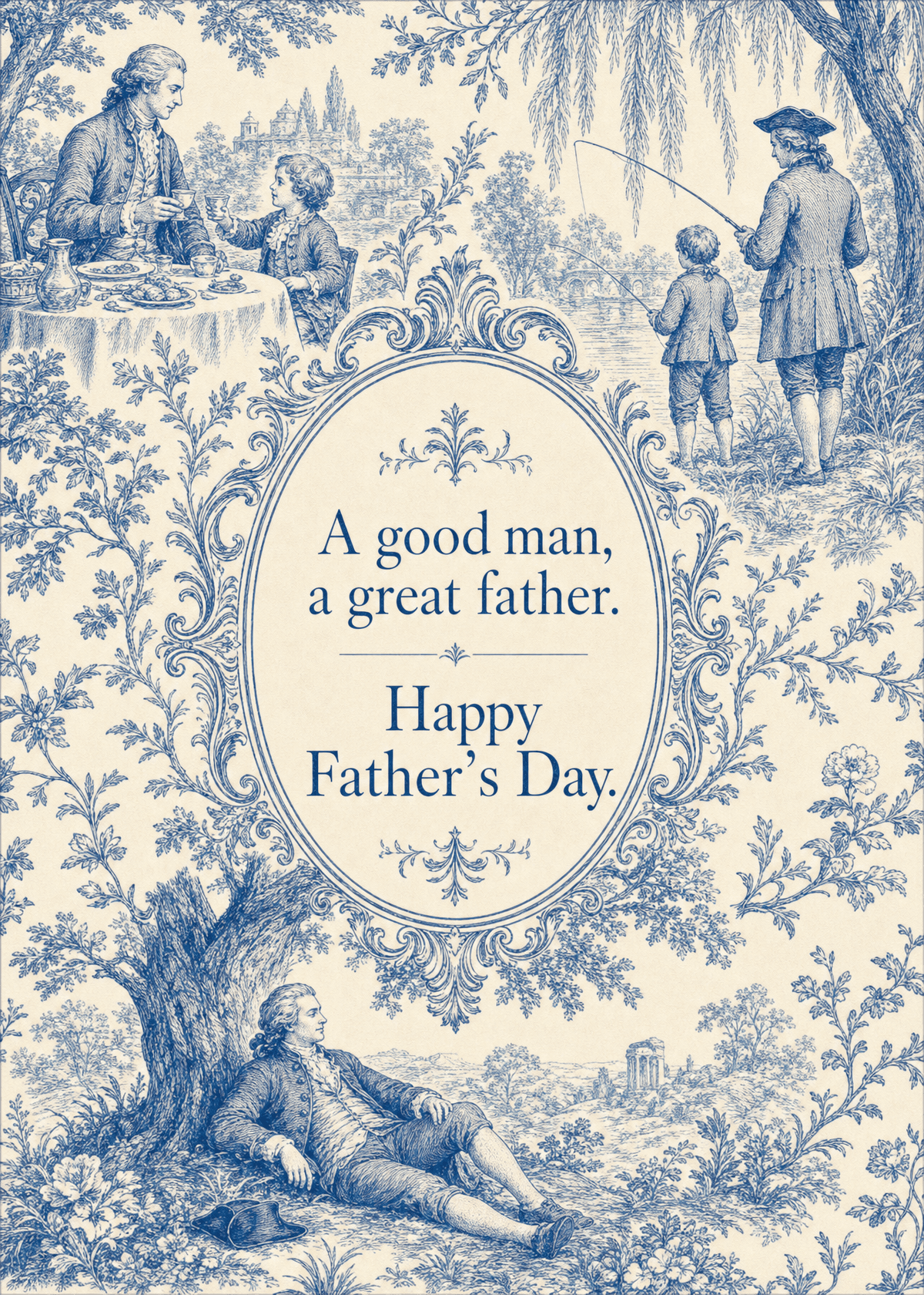 Toile Father's Day Card