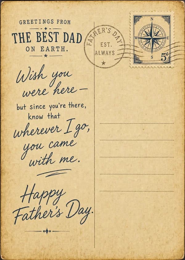 Vintage Postcard Father's Day